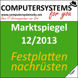Marktspiegel 12/2013 – Festplatten nachrüsten leichtgemacht