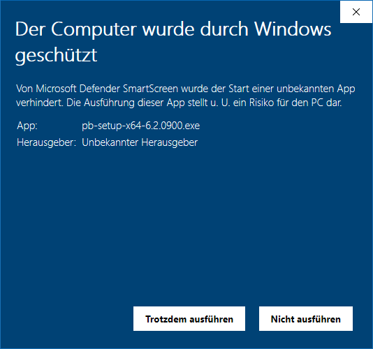Computerschutz trotzdem ausführen